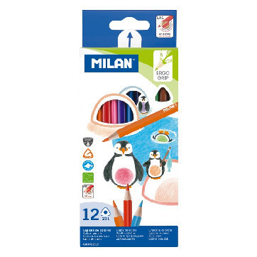 Карандаши цветные 'Milan', трехгранные, 12 цветов, цвет разноцветный