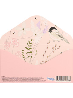 Конверт для денег 'Поздравляю!', розовый + птички, артикул КСТ-9657