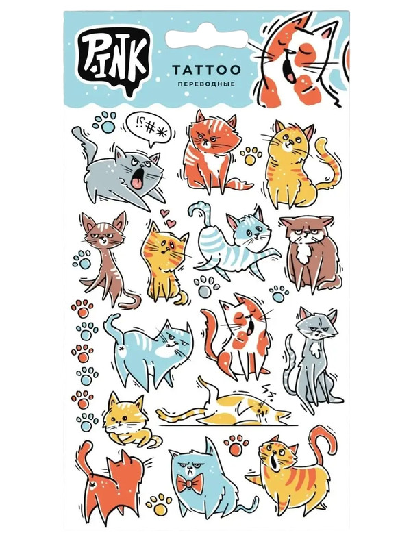 Переводные татуировки светящиеся Priority Котики-3