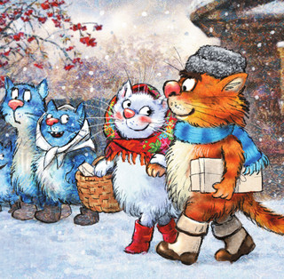 Календарь 2025 'Синие коты. Жизнь в деревне' настенный 4