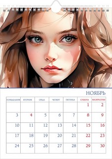 Календарь 2025 'Очаровательные глазки' настенный перекидной, А4, на гребне 2