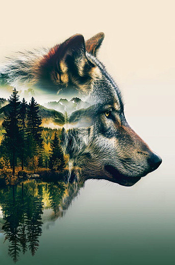 Открытка 'Волк', артикул 0573.098