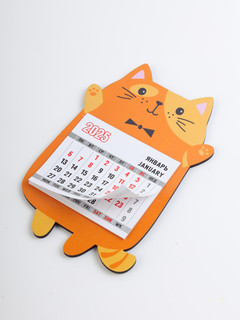 Календарь на магните 2025 'Рыжий кот в бабочке' с отрывным блоком 1