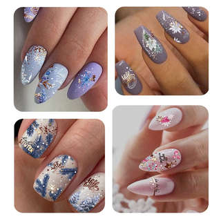 Слайдеры для маникюра 'Зима', с фольгой 2