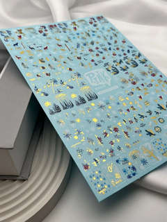 Слайдеры для маникюра 'Зима', с фольгой 4