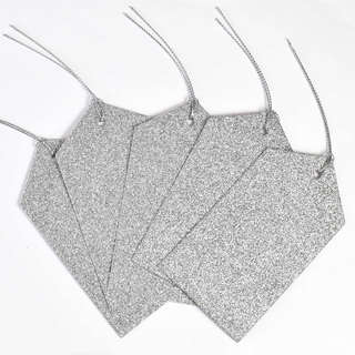 Набор из 20-ти новогодних ярлыков для подарков, серебристый 6