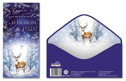 Конверт для денег 'Чудес и волшебства в Новом Году!'