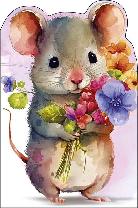 Открытка вырубная 'Мышка' арт.0117.443