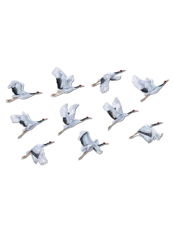 Комплект вырубных мини-плакатов со скотчем 'Журавли' 10 шт