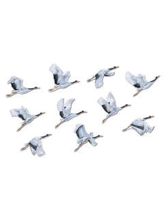 Комплект вырубных мини-плакатов со скотчем 'Журавли' 10 шт