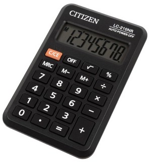 Калькулятор карманный Citizen LC-210NR черный