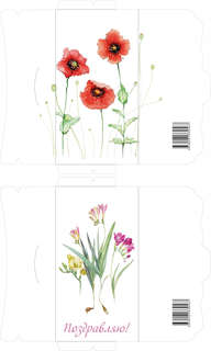 Конверты для денег 'Цветы', набор из 6-ти штук, BimBiMon 5