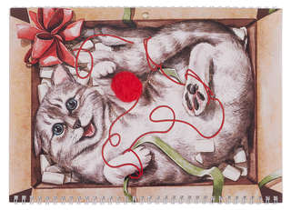 Календарь квартальный 2026г 297*840 'Котогод' настенный, трёхблочный, спираль 2