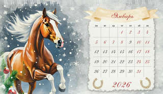Календарь на 2026 'Весь год на коне' настольный, Даринчи 3