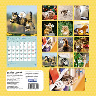 Календарь-органайзер на 2026 г 'Котоворот событий' настенный, 30х30 см 2