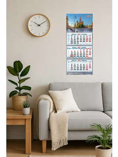 Календарь на 2026 'Храм Василия Блаженного' квартальный 2