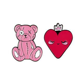 Значки-пины, 2 шт в наборе, 'Розовый микс' 2