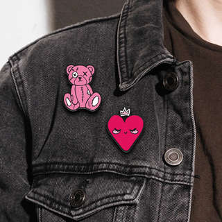 Значки-пины, 2 шт в наборе, 'Розовый микс' 5