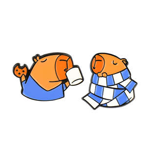 Значки-пины, 2 шт в наборе, 'Капибара' 2