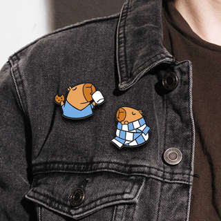 Значки-пины, 2 шт в наборе, 'Капибара' 5