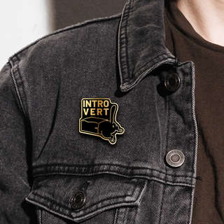 Значок-пин, 30х30 мм, металл, 'Интроверт' 5