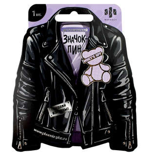 Значок-пин, 33х25 мм, металл, Мишка 3