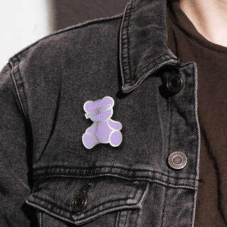 Значок-пин, 33х25 мм, металл, Мишка 5