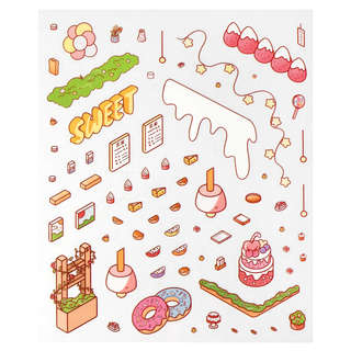 Наклейки-румбокс для создания миниатюрных сцен 'Кондитерская' 4