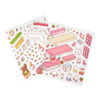 Наклейки-румбокс для создания миниатюрных сцен 'Кондитерская' 6