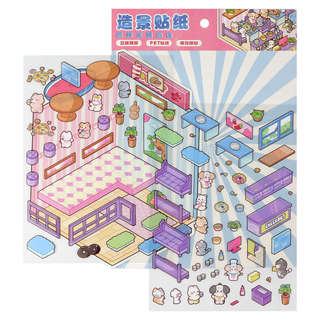 Наклейки-румбокс для создания миниатюрных сцен 'Ресторан'