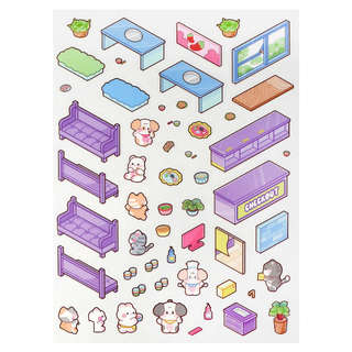 Наклейки-румбокс для создания миниатюрных сцен 'Ресторан' 5