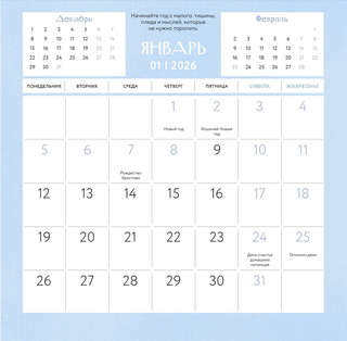 Календарь на 2026 г 'Двенадцать котиков' настенный перекидной, 30х30 см 5