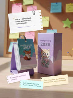 Календарь на 2026 г 'Настроение' перекидной настольный, 16х7 см 4