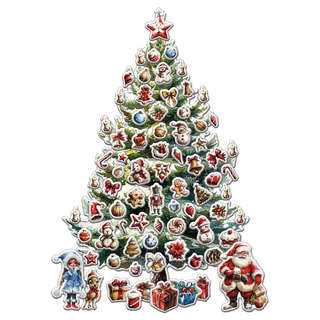 Новогодние наклейки на окна, на стену Наряжай-КА-5, 17х30 см 2