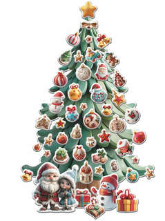 Новогодние наклейки на окна, на стену Наряжай-КА-3, 17х30 см 2