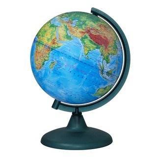 Глобус физический, диаметр 21 см, на круглой подставке, Глобусный мир