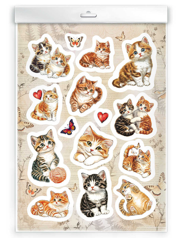 Набор наклеек 'Пушистые котики'