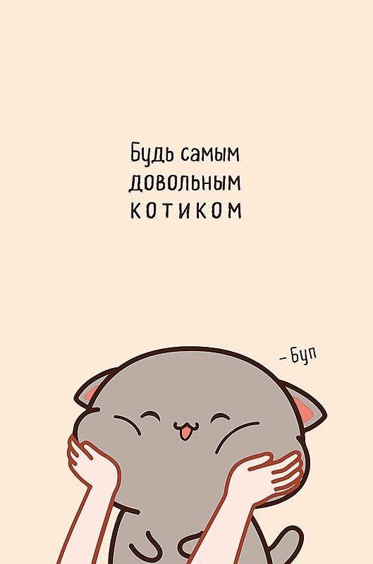 Открытка 'Будь самым довольным котиком'