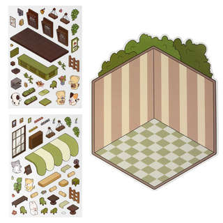 Наклейки-румбокс для создания миниатюрных сцен 'Кофейня' 2