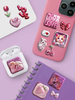 Наклейки эпоксидные 3D 'Романтика-1', 11х20 см 3