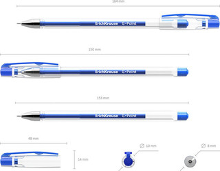 Erich Krause Ручка гелевая G-Point синяя, цвет корпуса прозрачный 3