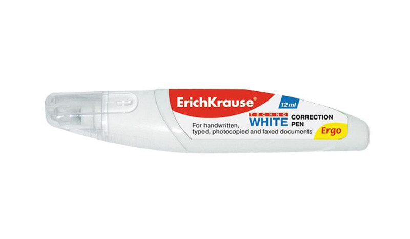 Корректор-ручка ErichKrause Techno White Ergo, 12 мл