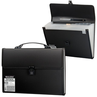 Портфель пластиковый А4, 13 отделений, черный (арт.221378) 1