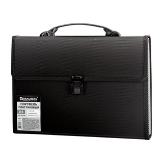 Портфель пластиковый А4, 13 отделений, черный (арт.221378) 2