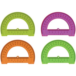 Транспортир 12см, 180° Стамм, отливная шкала, прозрачный флуо...