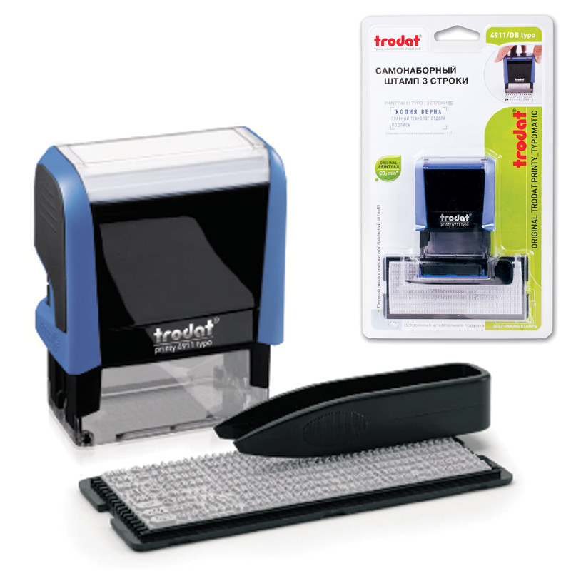 Trodat Штамп самонаборный с подписью автоматическая оснастка 38х14 мм