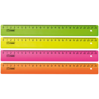 Линейка, 25 см, цветная Стамм, цвет в ассортименте