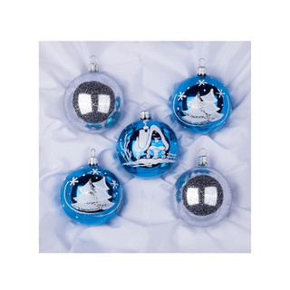 Набор 'Морозко' из 5 шаров по 6 см, стекло, артикул С196