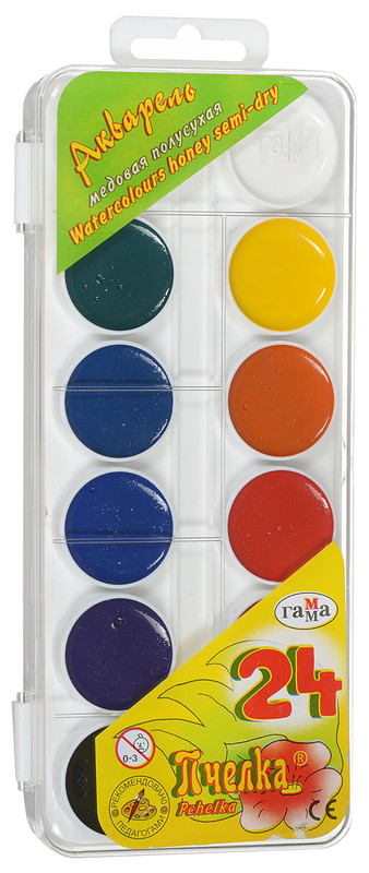 Гамма Акварель медовая Пчелка 24 цвета