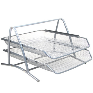 Лоток для бумаг 'Steel' металлический, 2-уровневый, серебряный